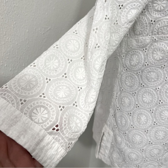 Charter Club Women’s Bohemian Eyelet Embroidered 100% Cotton V-Neck Tunic EUC - Picture 3 of 8